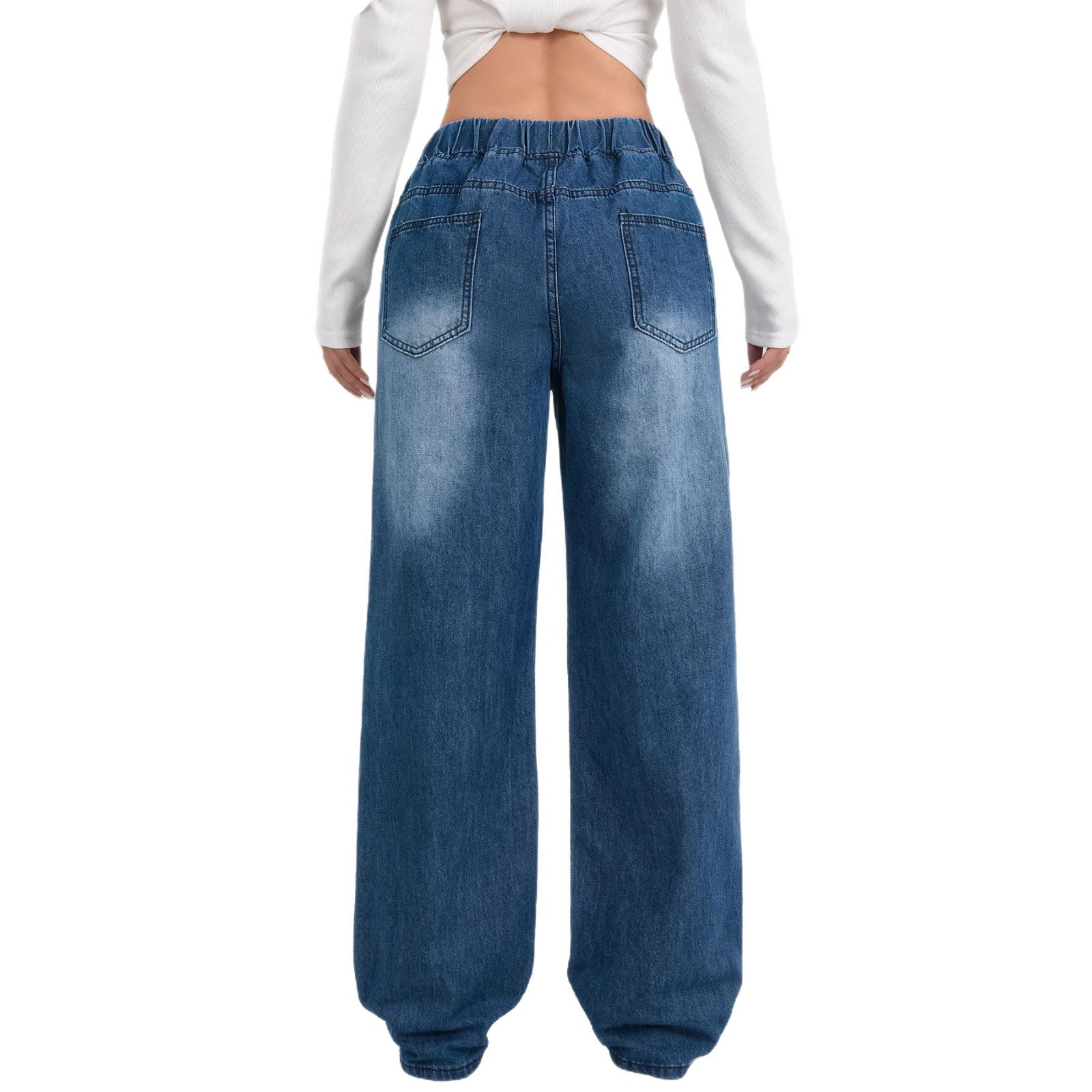 Fashionable Straight-Leg Denim Jeans For Women