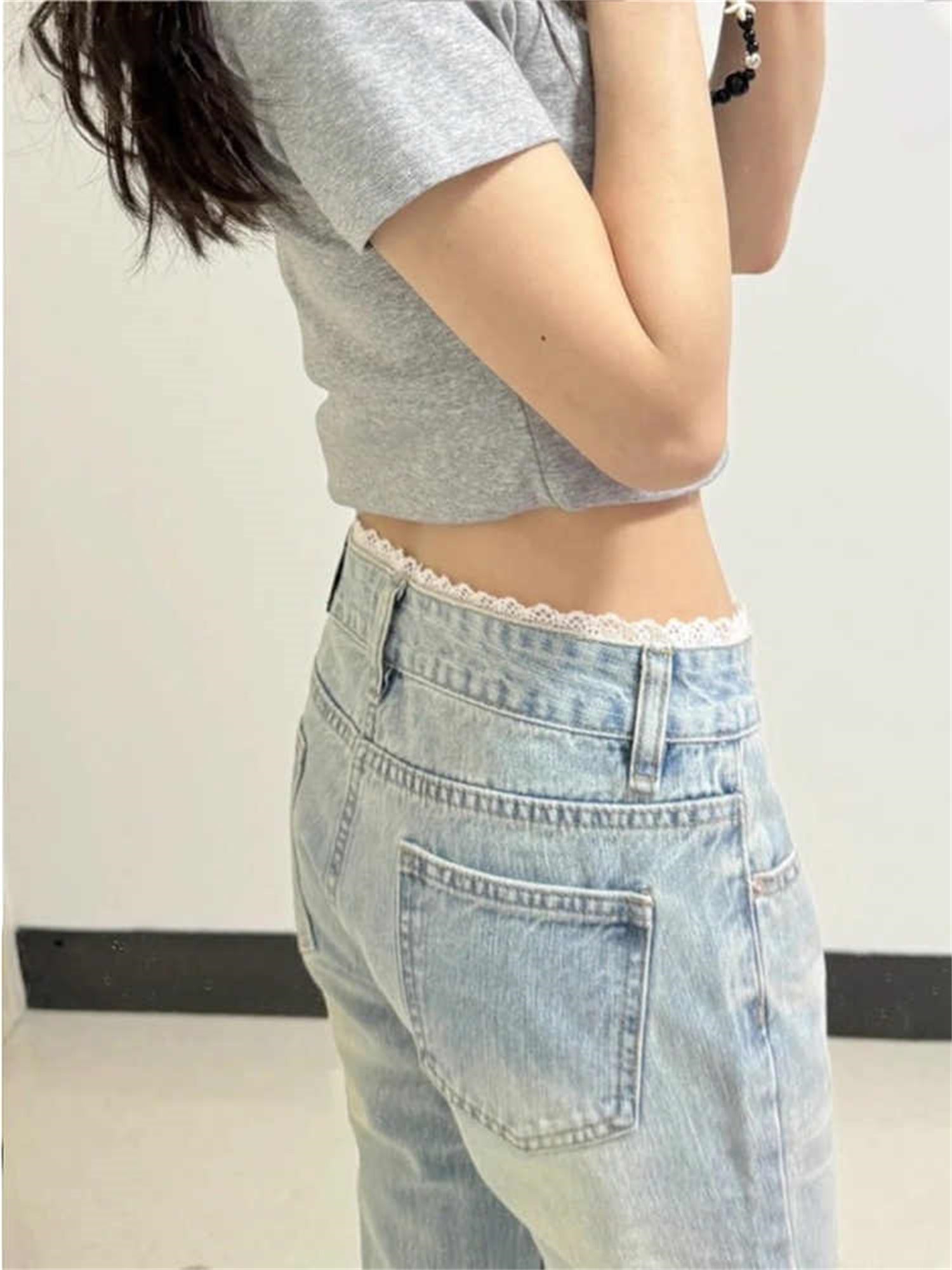 Women's Washed Slim Flared Trousers