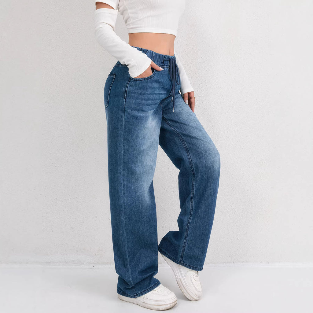 Fashionable Straight-Leg Denim Jeans For Women