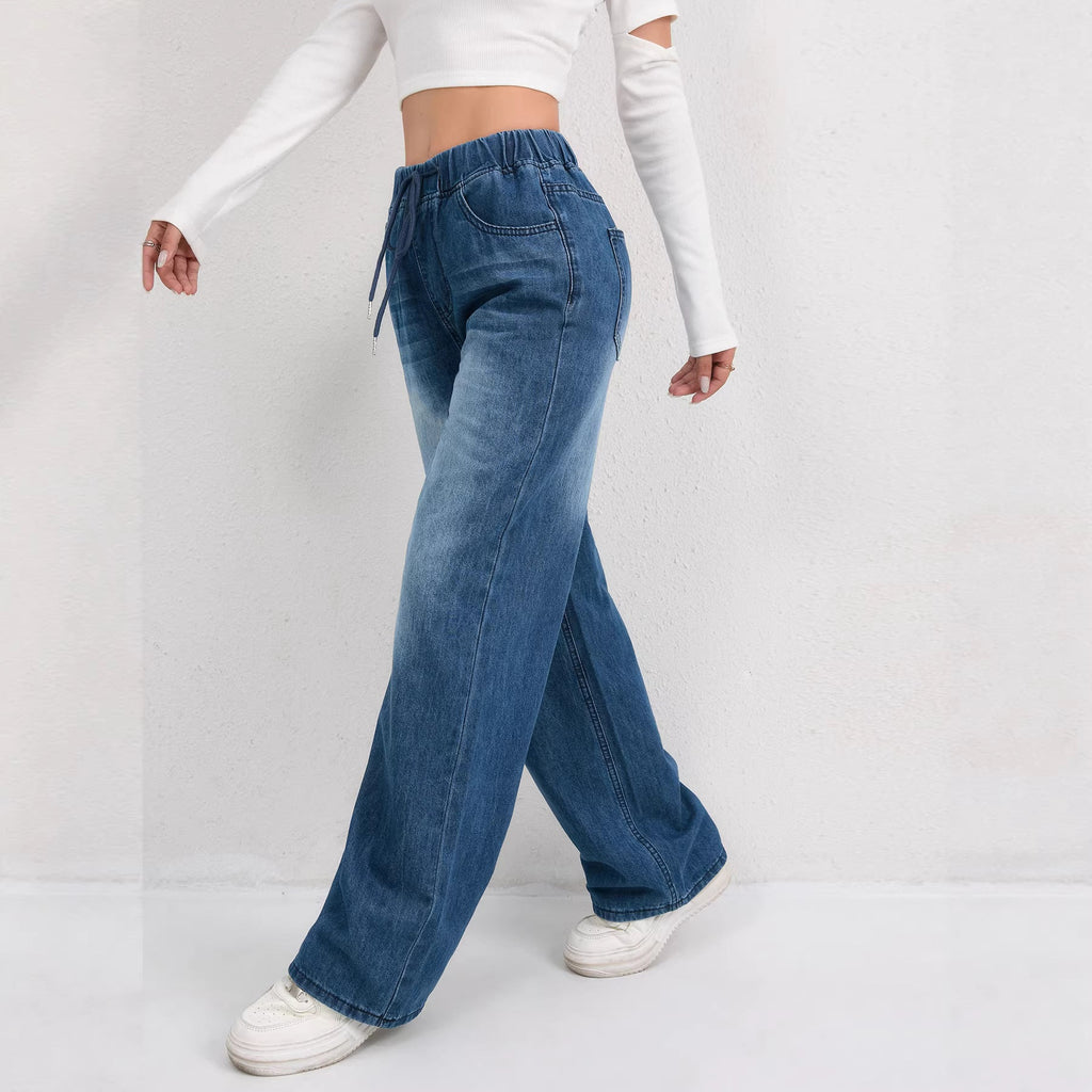 Fashionable Straight-Leg Denim Jeans For Women